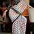 White satin poly silk printed party-wear-sarees