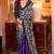 Black satin poly silk printed party-wear-sarees