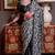 Black faux crepe printed party-wear-sarees
