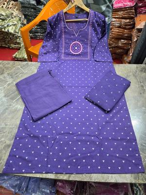 Beautiful purple kurti with plazzo and dupatta 3