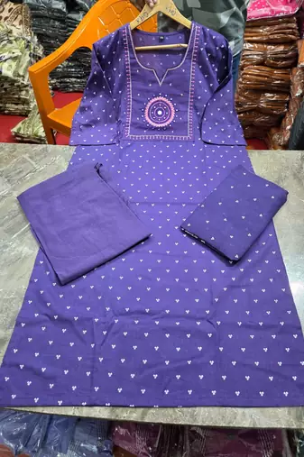 Beautiful purple kurti with plazzo and dupatta