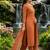 Beautiful rust kurti with plazzo and dupatta