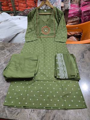 Beautiful green kurti with plazzo and dupatta 5
