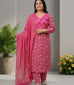 Beautiful pink printed kurta set