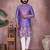 Purple geometric print sequin silk kurta pyjama set for men |designer kurta