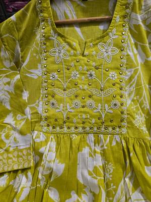 Beautiful mustard anarkali kurta set 4