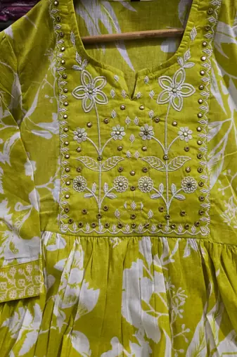 Beautiful mustard anarkali kurta set