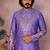 Purple geometric print sequin silk kurta pyjama set for men |designer kurta