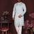 Light green floral sequin silk kurta pyjama set for men |designer kurta