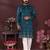 Teal floral sequin silk kurta pyjama set for men |designer kurta