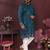 Teal floral sequin silk kurta pyjama set for men |designer kurta