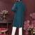 Teal floral sequin silk kurta pyjama set for men |designer kurta
