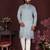 Light blue floral sequin silk kurta pyjama set for men |designer kurta