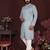 Light blue floral sequin silk kurta pyjama set for men |designer kurta