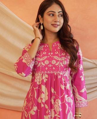 Beautiful pink anarkali kurta set 4