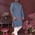 Grey geometric sequin silk kurta pyjama set for men |designer kurta