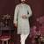 Green floral sequin silk kurta pyjama set for men |designer kurta