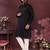 Black geometric sequin silk kurta pyjama set for men |designer kurta