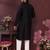 Black geometric sequin silk kurta pyjama set for men |designer kurta