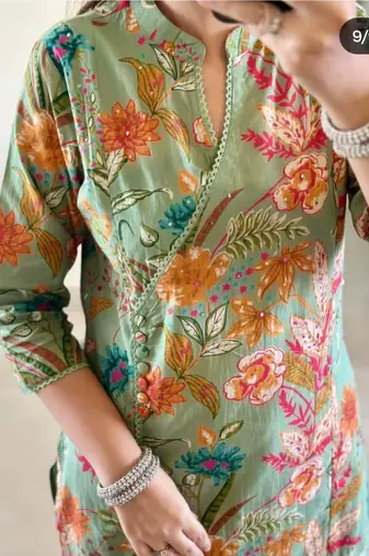Beautiful printed kurta with pant and dupatta