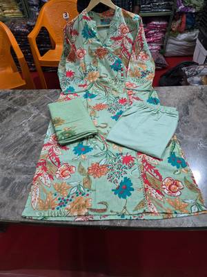 Beautiful printed kurta with pant and dupatta 5