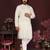 White geometric sequin silk kurta pyjama set for men |designer kurta