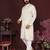 White geometric sequin silk kurta pyjama set for men |designer kurta