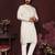 White geometric sequin silk kurta pyjama set for men |designer kurta