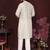 White geometric sequin silk kurta pyjama set for men |designer kurta