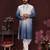 Blue floral sequin silk kurta pyjama set for men |designer kurta