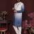 Blue floral sequin silk kurta pyjama set for men |designer kurta