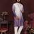 Purple floral sequin silk kurta pyjama set for men | designer kurta