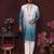 Teal floral sequin silk kurta pyjama set for men |designer kurta