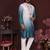 Teal floral sequin silk kurta pyjama set for men |designer kurta