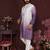 Purple floral sequin silk kurta pyjama set for men | designer kurta