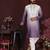 Purple floral sequin silk kurta pyjama set for men | designer kurta