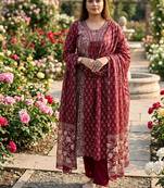 Beautiful anarkali kurta pant and dupatta set