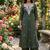 Beautiful olive green embroidered cotton cord set