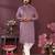 Pink geometric sequin silk kurta pyjama set for men |designer kurta