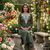 Beautiful olive green embroidered cotton cord set