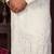 White geometric sequin silk kurta pyjama set for men |designer kurta