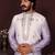 Lavender floral sequin silk kurta pyjama set for men |designer kurta