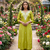 Beautiful yellow embroidered cotton cord set