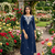 Beautiful blue embroideredcotton cord set