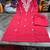 Beautiful red embroidered cotton cord set