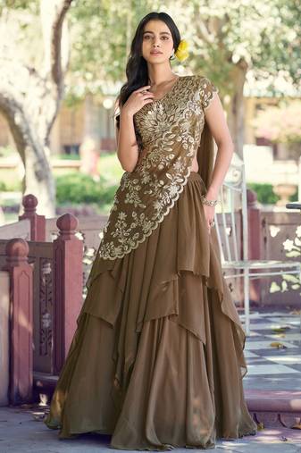 Elegant Marble Fabric Lehenga Choli Featuring Exquisite Sequins & Thread Work