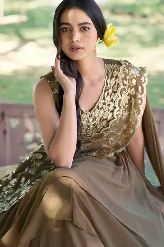 Elegant Marble Fabric Lehenga Choli Featuring Exquisite Sequins & Thread Work