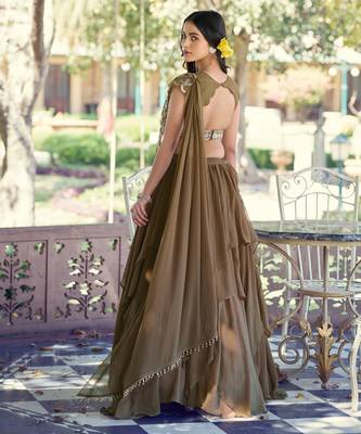 Elegant Marble Fabric Lehenga Choli Featuring Exquisite Sequins & Thread Work 3