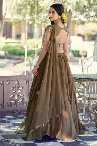Elegant Marble Fabric Lehenga Choli Featuring Exquisite Sequins & Thread Work