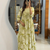 Beautiful green printed cotton cord set